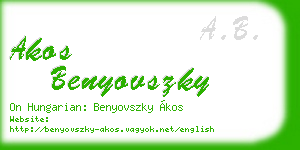 akos benyovszky business card